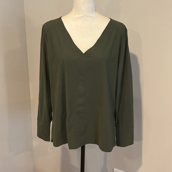 ADAY Something Tailored Shirt Moss Green Sz M - Picture 5 of 10